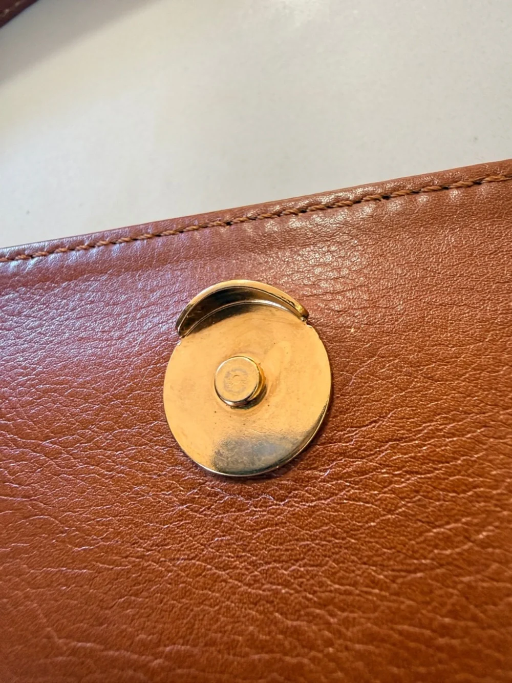 Celine Calfskin Leather Flap Bag with Gold Celine Logo Charm - Picture 14 of 15